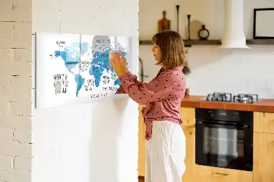 Lavagna magnetica per disegnare mappa blu della Terra
