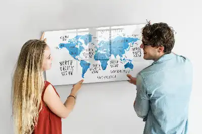 Lavagna magnetica per disegnare mappa blu della Terra