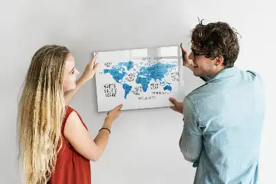 Lavagna magnetica per disegnare mappa blu della Terra