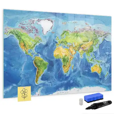 Mappa del mondo lavagna magnetica per scrivere