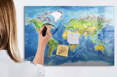 Mappa del mondo lavagna magnetica per scrivere