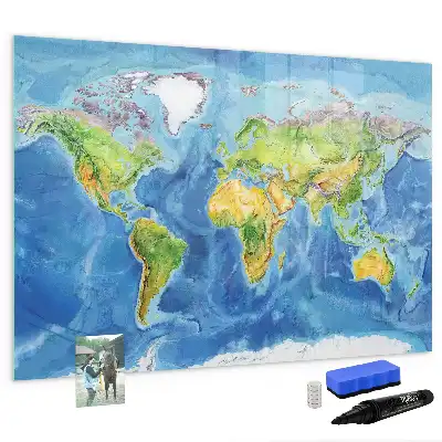 Mappa del mondo lavagna magnetica per scrivere