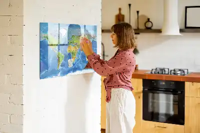 Mappa del mondo lavagna magnetica per scrivere