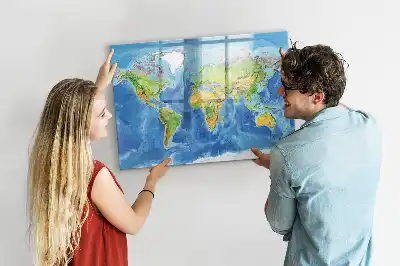 Mappa del mondo lavagna magnetica per scrivere
