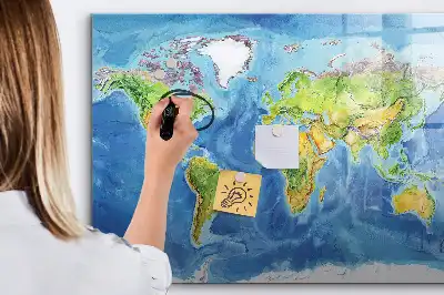 Mappa del mondo lavagna magnetica per scrivere