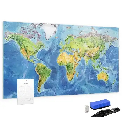 Mappa del mondo lavagna magnetica per scrivere