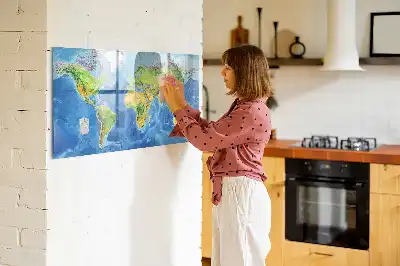 Mappa del mondo lavagna magnetica per scrivere