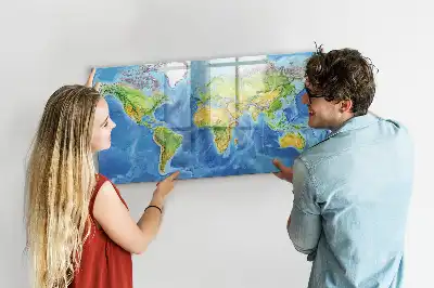 Mappa del mondo lavagna magnetica per scrivere