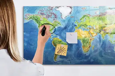 Mappa del mondo lavagna magnetica per scrivere