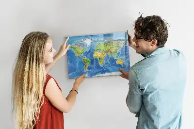 Mappa del mondo lavagna magnetica per scrivere