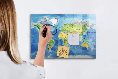 Mappa del mondo lavagna magnetica per scrivere