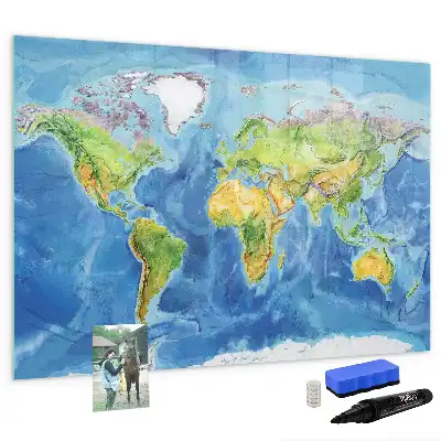 Mappa del mondo lavagna magnetica per scrivere