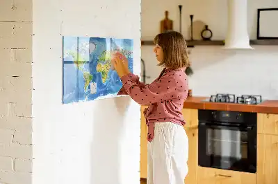 Mappa del mondo lavagna magnetica per scrivere