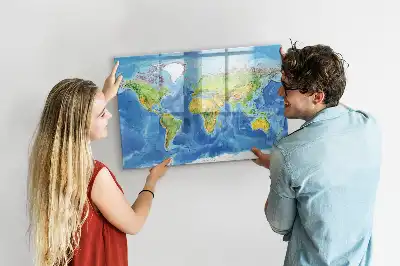 Mappa del mondo lavagna magnetica per scrivere