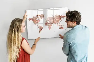 Lavagna magnetica per disegnare con stampa di vecchia mappa su mattoni