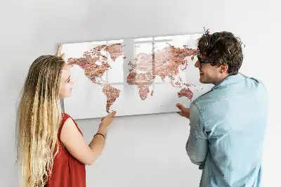 Lavagna magnetica per disegnare con stampa di vecchia mappa su mattoni