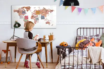 Lavagna magnetica per disegnare con stampa di vecchia mappa su mattoni
