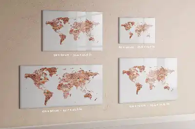 Lavagna magnetica per disegnare con stampa di vecchia mappa su mattoni