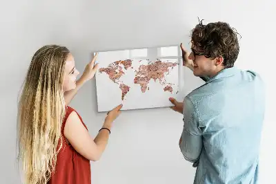 Lavagna magnetica per disegnare con stampa di vecchia mappa su mattoni