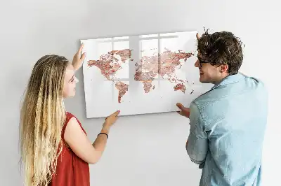 Lavagna magnetica per disegnare con stampa di vecchia mappa su mattoni