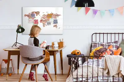 Lavagna magnetica per disegnare con stampa di vecchia mappa su mattoni