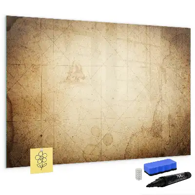 Lavagna magnetica per disegnare motivo vecchia mappa del mondo