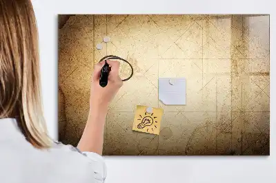 Lavagna magnetica per disegnare motivo vecchia mappa del mondo