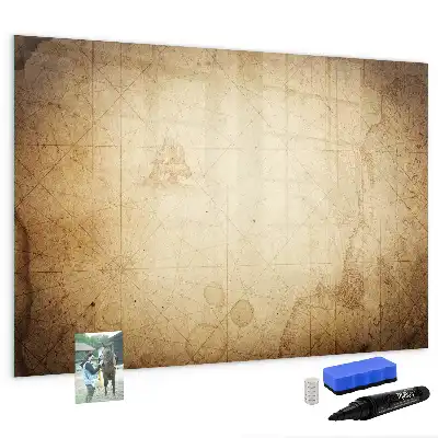 Lavagna magnetica per disegnare motivo vecchia mappa del mondo