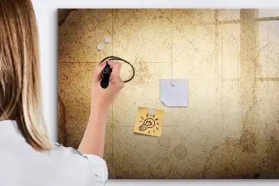Lavagna magnetica per disegnare motivo vecchia mappa del mondo