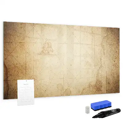 Lavagna magnetica per disegnare motivo vecchia mappa del mondo