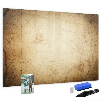 Lavagna magnetica per disegnare motivo vecchia mappa del mondo