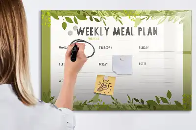 Lavagna magnetica per scrivere menu settimanale