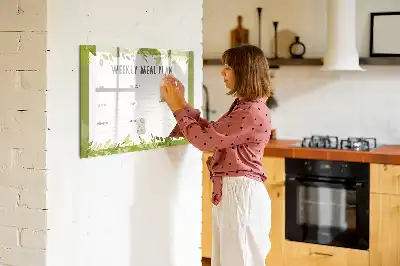 Lavagna magnetica per scrivere menu settimanale