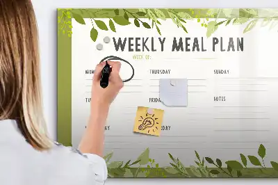 Lavagna magnetica per scrivere menu settimanale