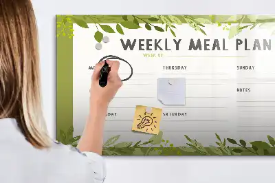 Lavagna magnetica per scrivere menu settimanale