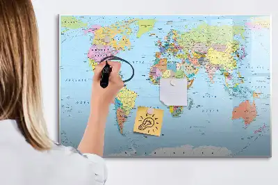 Mappa del mondo lavagna magnetica per scrivere
