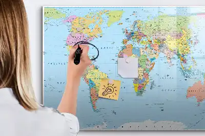Mappa del mondo lavagna magnetica per scrivere
