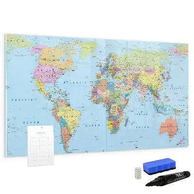 Mappa del mondo lavagna magnetica per scrivere