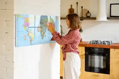 Mappa del mondo lavagna magnetica per scrivere
