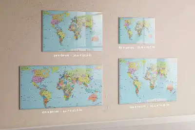 Mappa del mondo lavagna magnetica per scrivere
