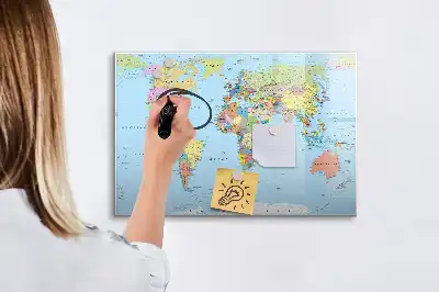 Mappa del mondo lavagna magnetica per scrivere