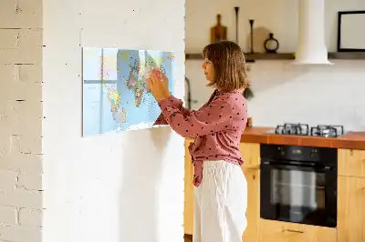 Mappa del mondo lavagna magnetica per scrivere