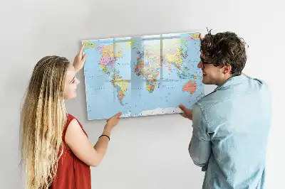 Mappa del mondo lavagna magnetica per scrivere