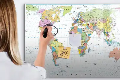 Mappa del mondo lavagna magnetica per disegnare