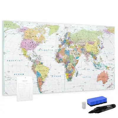 Mappa del mondo lavagna magnetica per disegnare