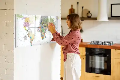 Mappa del mondo lavagna magnetica per disegnare