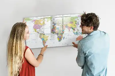 Mappa del mondo lavagna magnetica per disegnare
