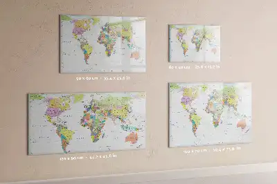 Mappa del mondo lavagna magnetica per disegnare