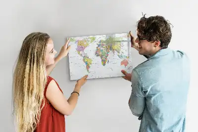 Mappa del mondo lavagna magnetica per disegnare