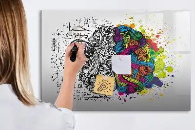 Lavagna magnetica per disegnare motivo astrazione del cervello
